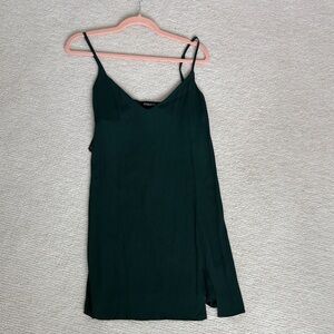 Elegant Dark Green Slip Dress